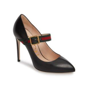 Gucci Syvlie Leather Mary Jane Pumps